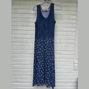 Vintage 90's Liz Claiborne Floral Sleeveless  Maxi Dress